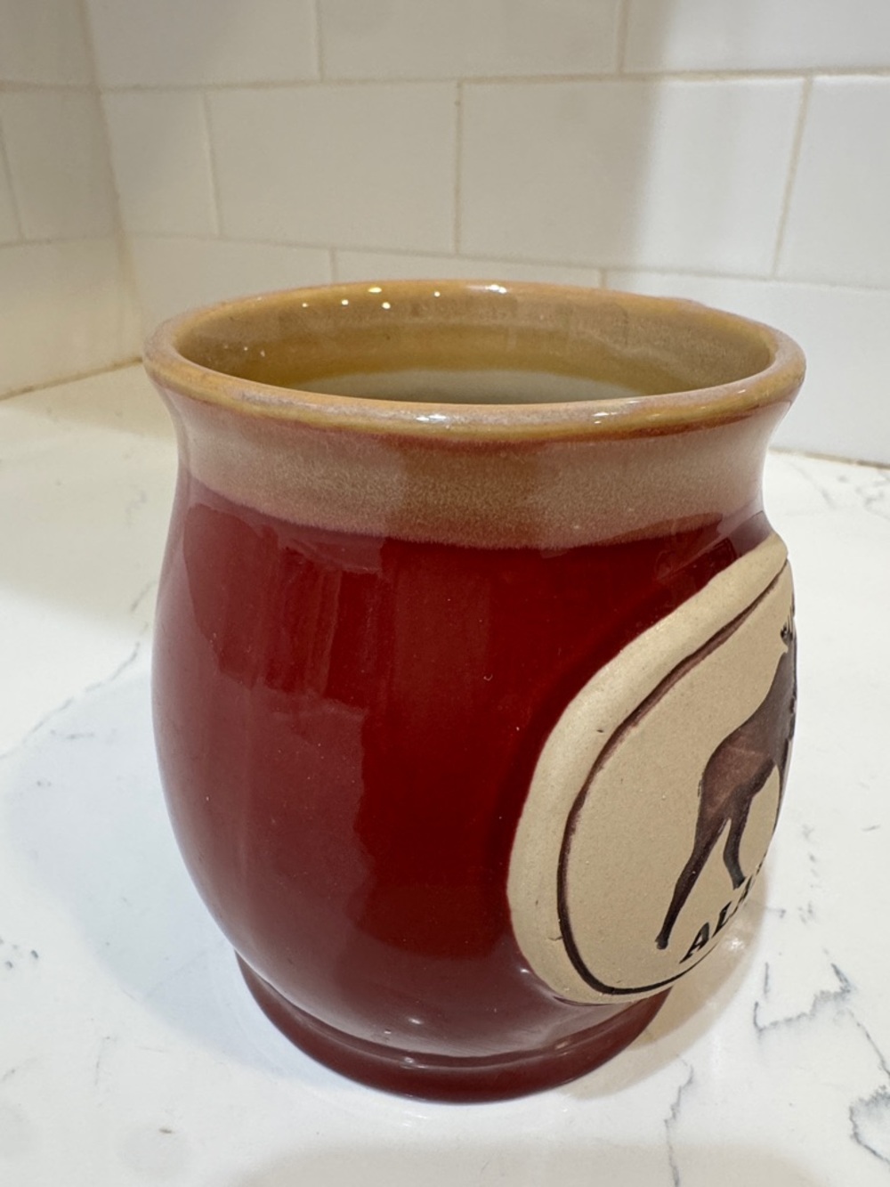 Alaska Moose Ceramic Coffee Mug - Red - Picture 7 of 10